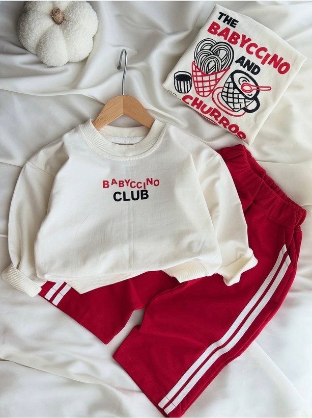 ست دورس و شلوار بچگانه طرح Babyccino؛ اسپرت و خوشاستایل