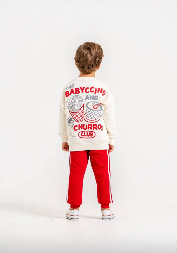 ست دورس و شلوار بچگانه طرح Babyccino؛ اسپرت و خوشاستایل
